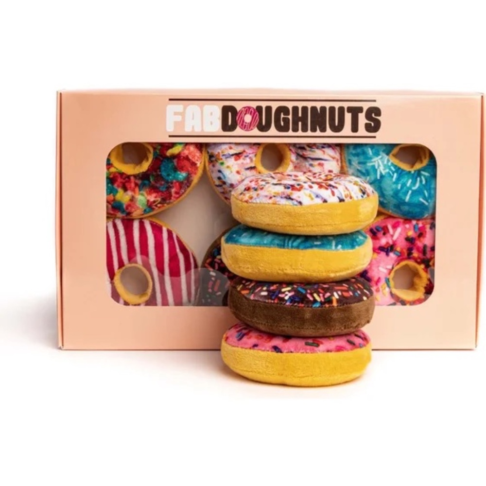 fabdog Box of 6 Donuts Toys